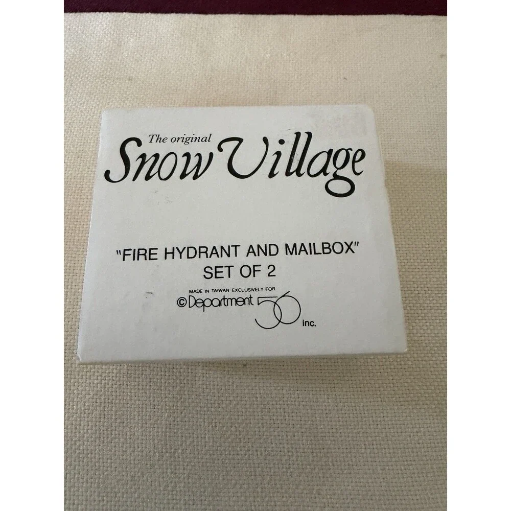 Department 56 Original Snow Village Fire Hydrant and Mail Box Set of 2 #5405
